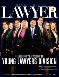 Young attorneys on the cover of Orange County Lawyer magazine