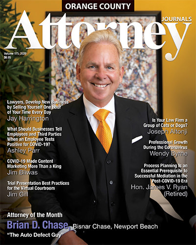 Attorney magazine cover example in Orange County.