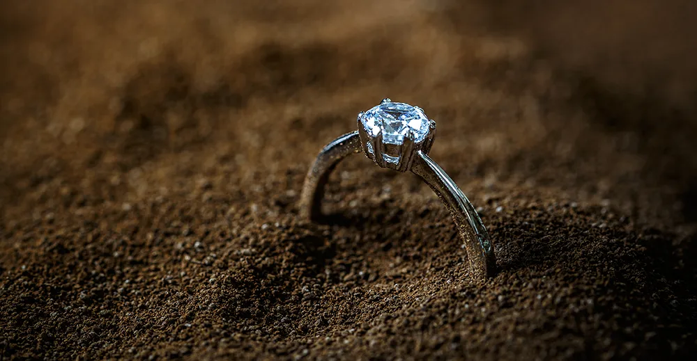 Engagement Ring In The Sand